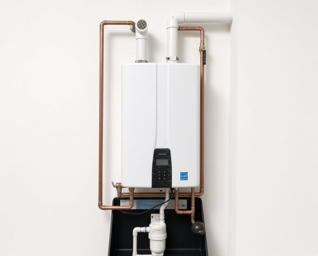 Tankless Water Heater Mounted on a Wall